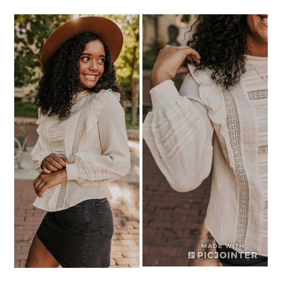 NWT Roolee Schulyer Lace Blouse - Picture 1 of 3